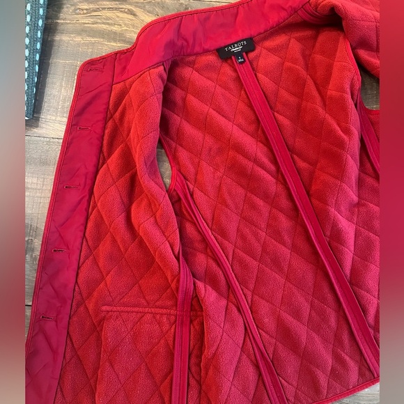Talbots Petites Red Quilted Fleece Vest Size Small EUC - Picture 2 of 5